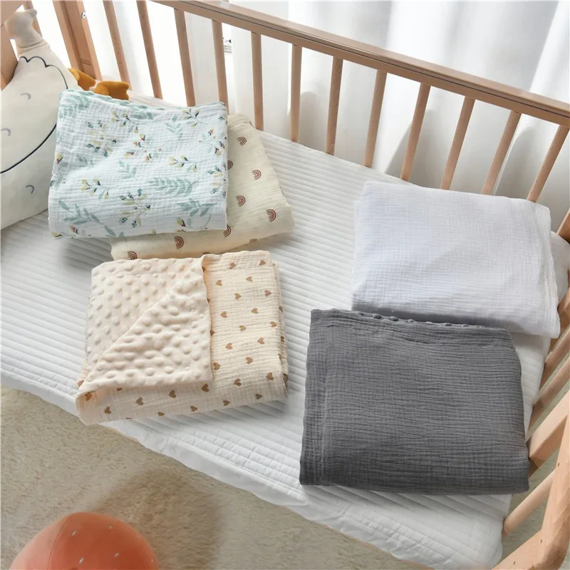 Crepe Beanie Blanket Baby Swaddle Blanket Blanket Quilt Newborn Beanie Velvet Summer Quilt Air Conditioner Quilt Baby Blanket image 2