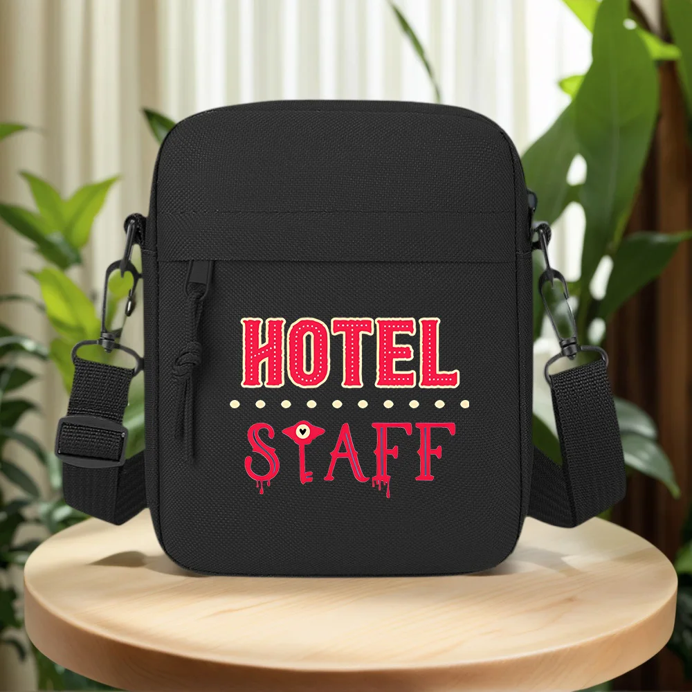 Hotel Staff red decorative sign Men Crossbody Bag Single Shoulder Women Cartoon Anime Film Printing Design Unisex