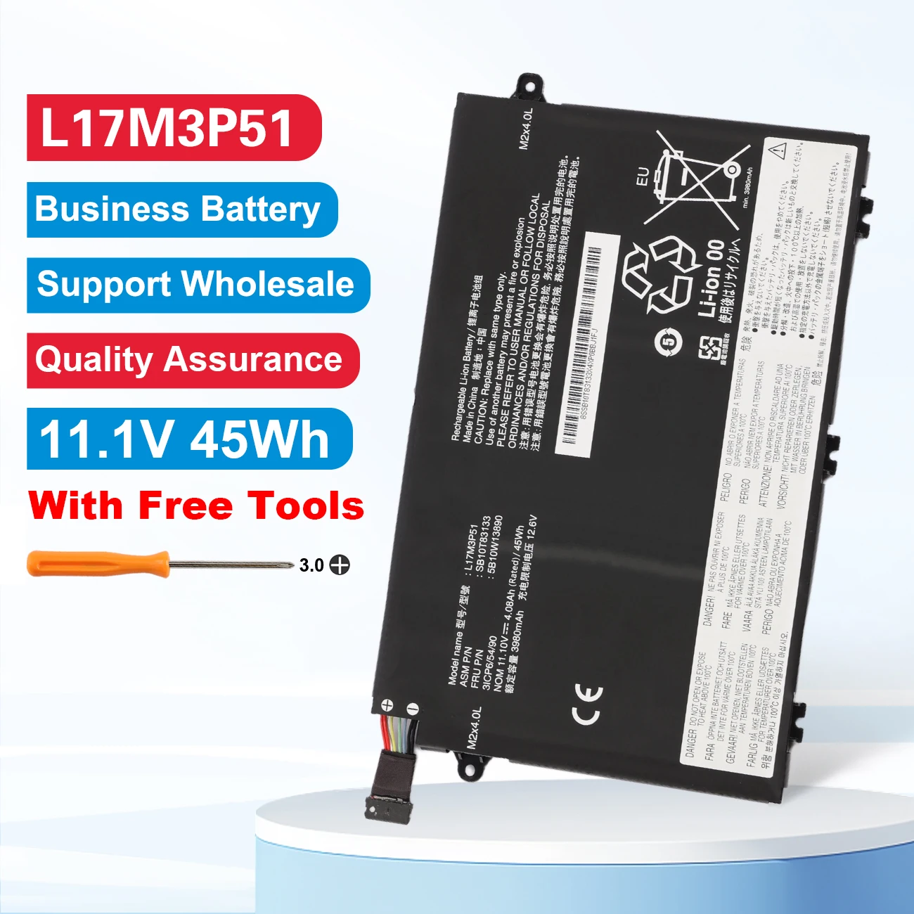 KingSener L17M3P51 L17M3P52 Laptop Battery for Lenovo ThinkPad E480 E485 E490 E580 E585 E590 R480 R580 L17C3P51 01AV445