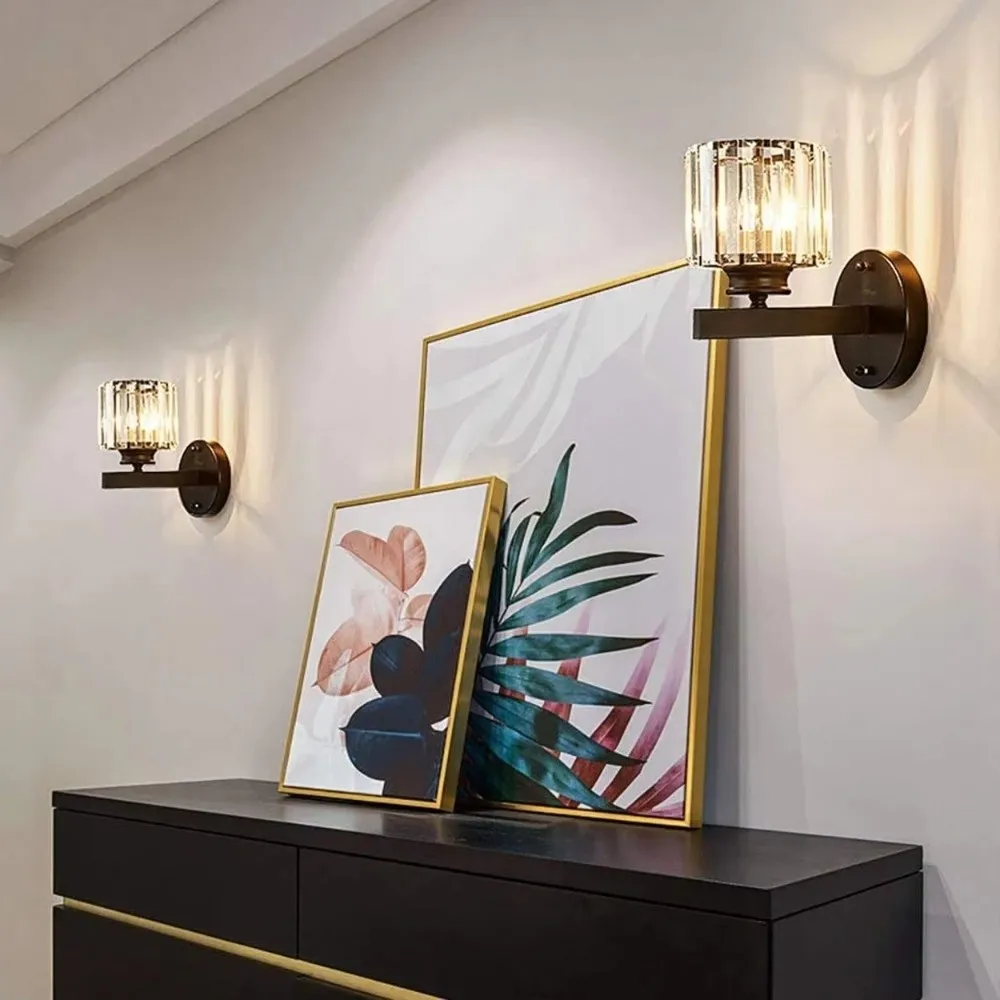 

Light Luxury Crystal Wall Lamp LED Lighting 3 Colors Changing LED Wall Effect Light Dimmable Wall Mounted Night Light