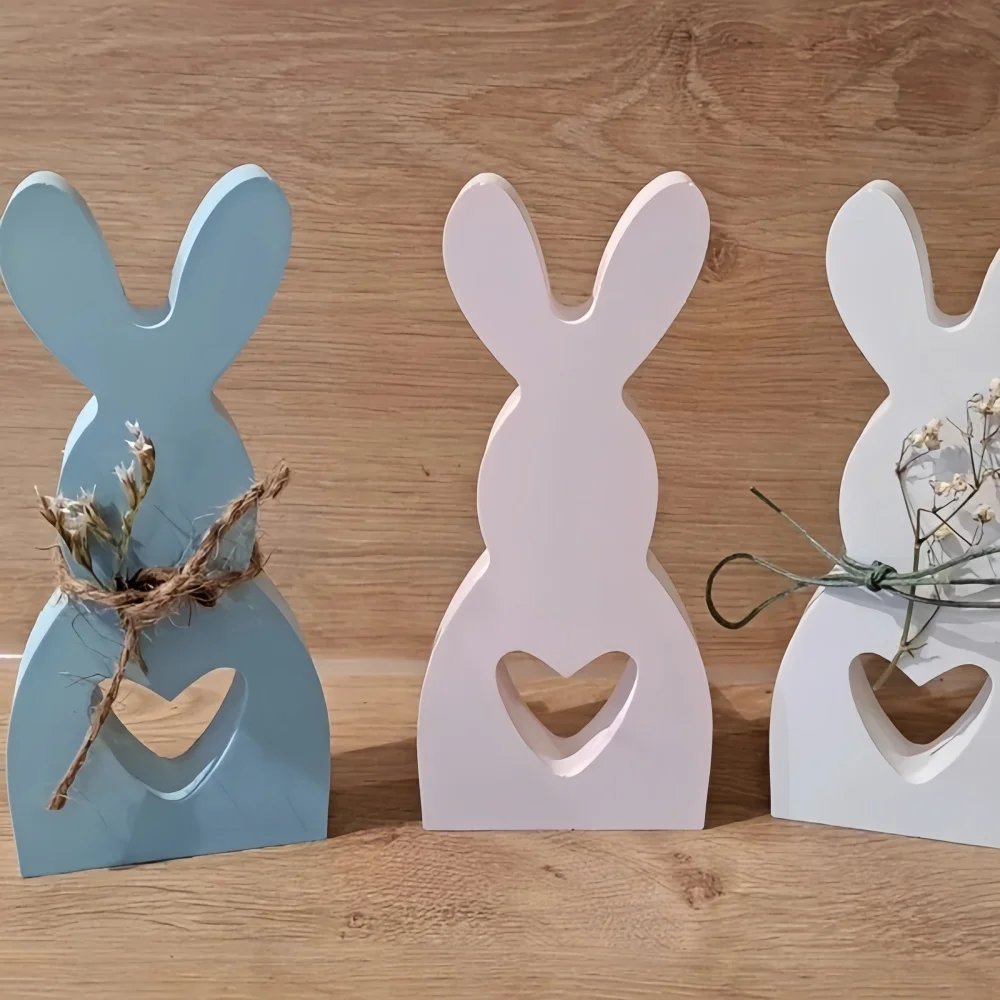 2pcs Silicone Molds, Bunny Silicone Mold ,  Easter bunny , Easter Decor , Handmade Casting Silicone Raysin Concrete Molds