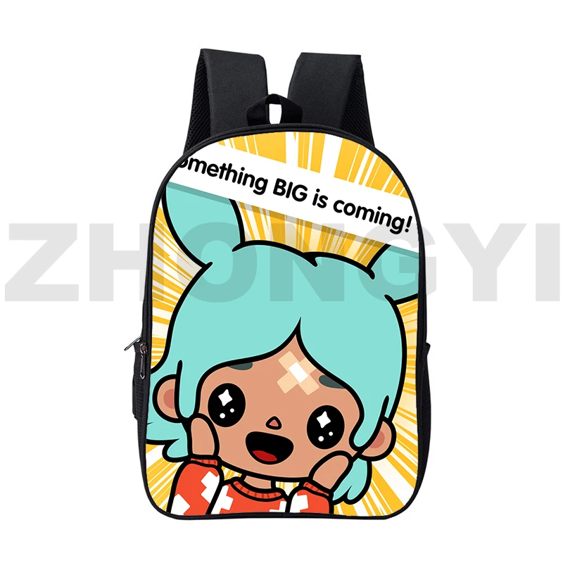 Large Capacity 16 Inch Toca Boca 3D Backpacks Boys Girls Cute Canvas School Bags Toca Life World Game Women Men Anime Polyester