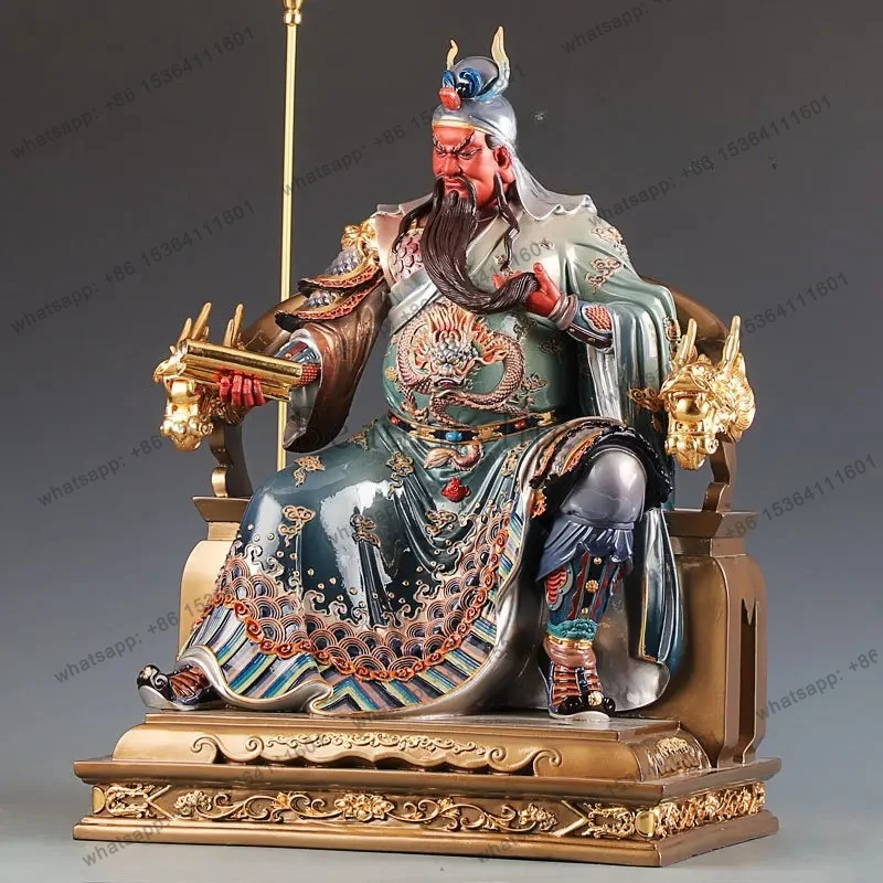 Gold pure copper statue of Guan Gong is dedicated to reading the bronze statue of Guan Gong, the seated statue of Guan Erye