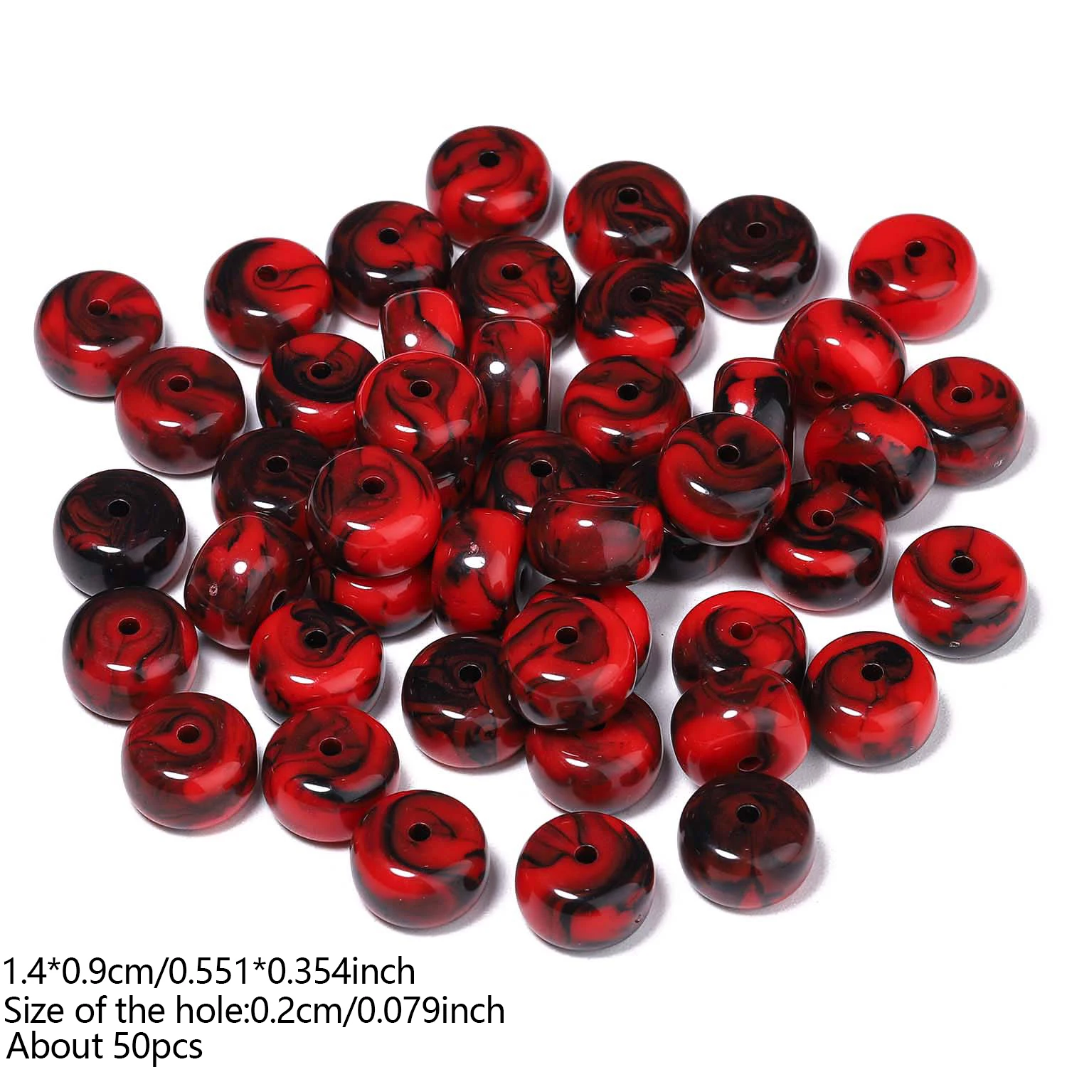 Farbige Acryl-Flachperlen 9x14mm Lose Spacer-Rondelle-Perlen für DIY-Ohrringe, Armbänder, Halsketten und Schmuckherstellung Zubehör – Detail 6