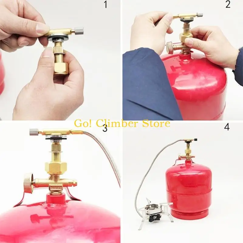 Q84C Gas Converter Outdoor Camp Stove Conversion Head Replacement Tanks Adapter Outdoor Stove Burners Connector Easy to Use