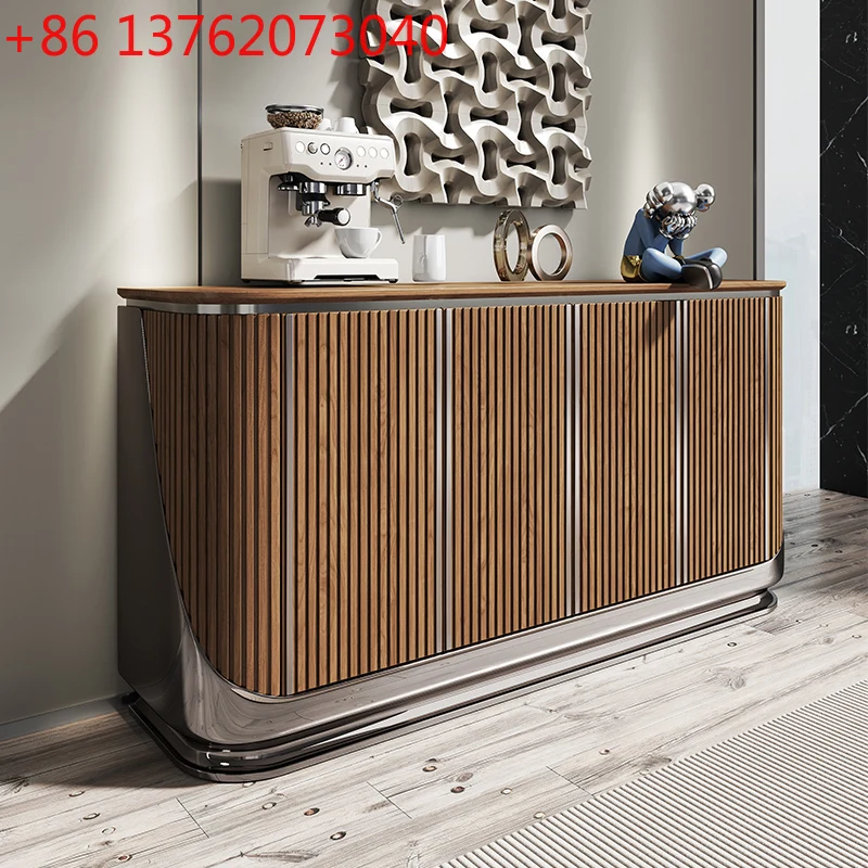 خزانة مدخل إيطالية فاخرة وخفيفة وخزانة أحذية لقاعة المدخل وخزانة جانبية من الخشب الصلب #1