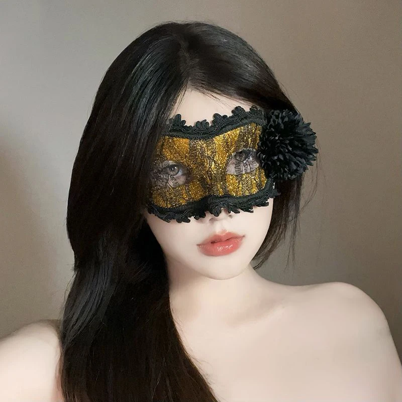Masque de mascarade pour femmes vénitien Halloween noël dentelle fleur demi-visage oeil carnaval Cosplay soirée Sexy bal argent