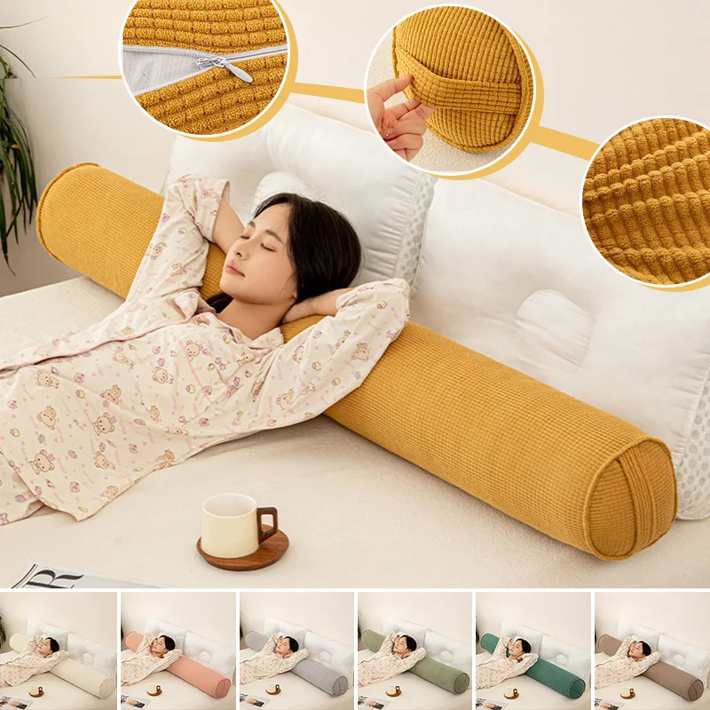 Corn Grain Cylindrical Bolster Pillow Removable Long Body Pillow Soft Waist Neck Support Cushion for Side Sleepers Home Bedding