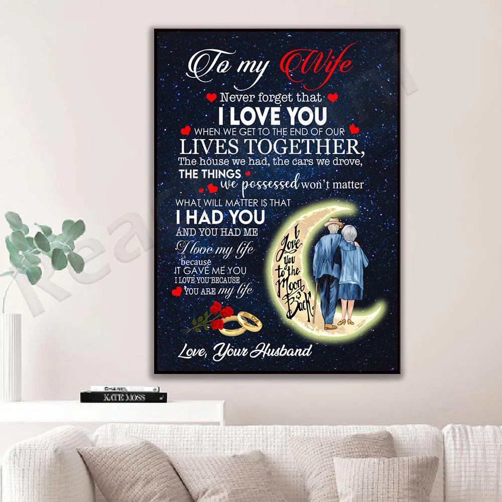 

To My Wife Never Forget I Love You Poster, Anniversary Wall Art, Valentine's Day Gift, Husband and Wife Poster, Couple Gift