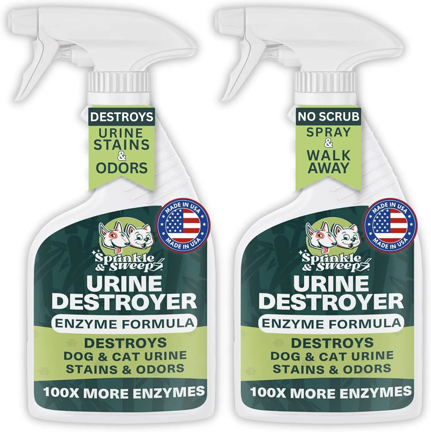 

Pet Stain and Odor Remover - Super Concentrated Pet Odor Eliminator - No ScrubDog & Cat Urine Enzyme