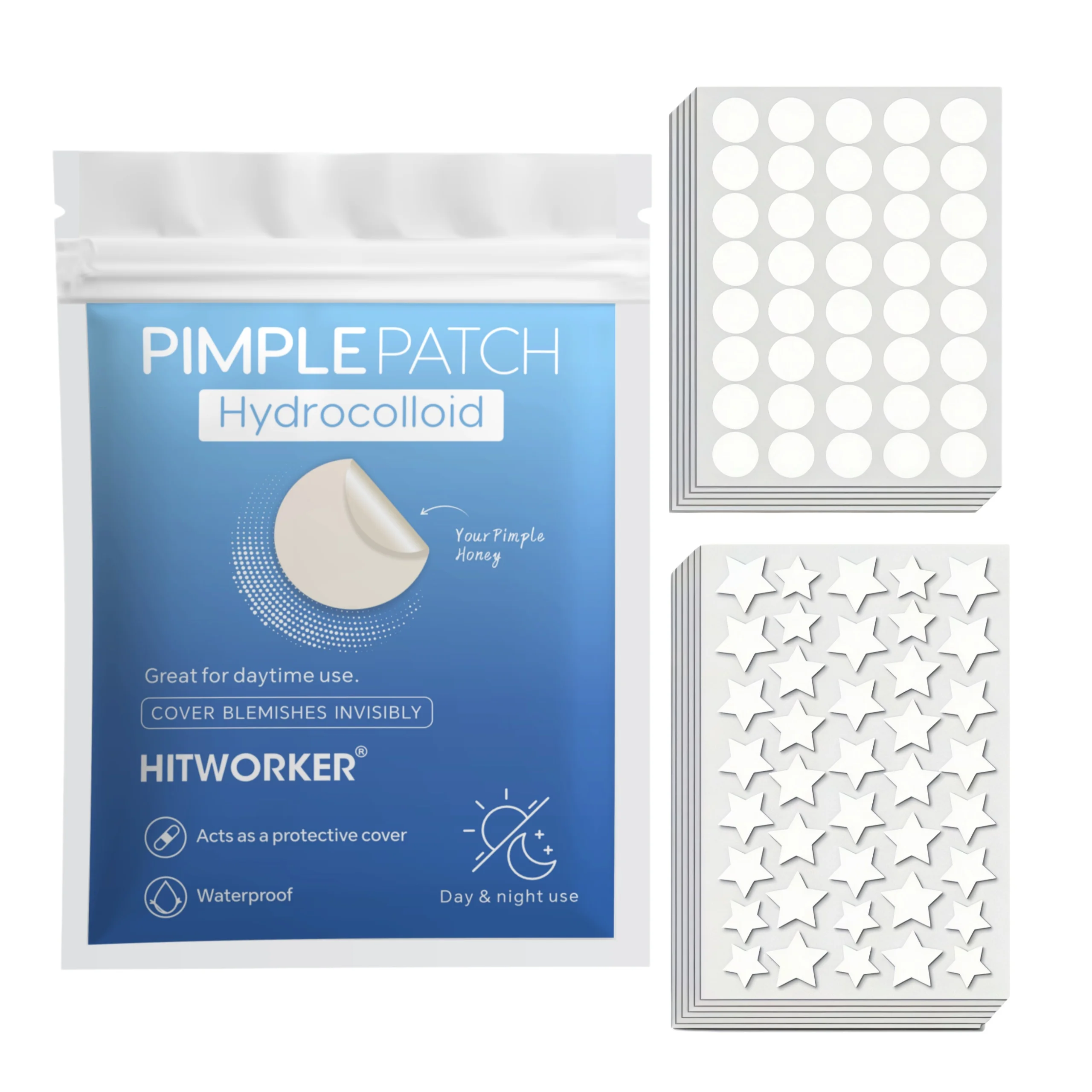 480pcs Day and Night Hydrocolloid Patch - Mild and Non Irritating, Covering Blemishes, Pimples, Perfect Concealer, Suitable for