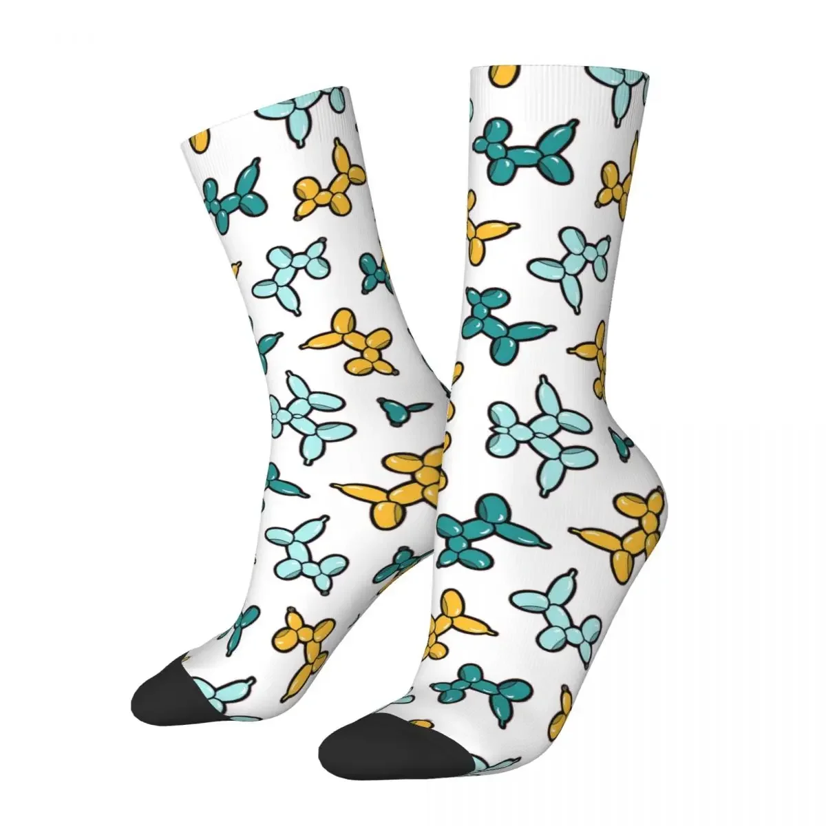 Balloon Animal Dogs Pattern In Red Socks Harajuku Sweat Absorbing Stockings All Season Long Socks for Man's Woman's Gifts