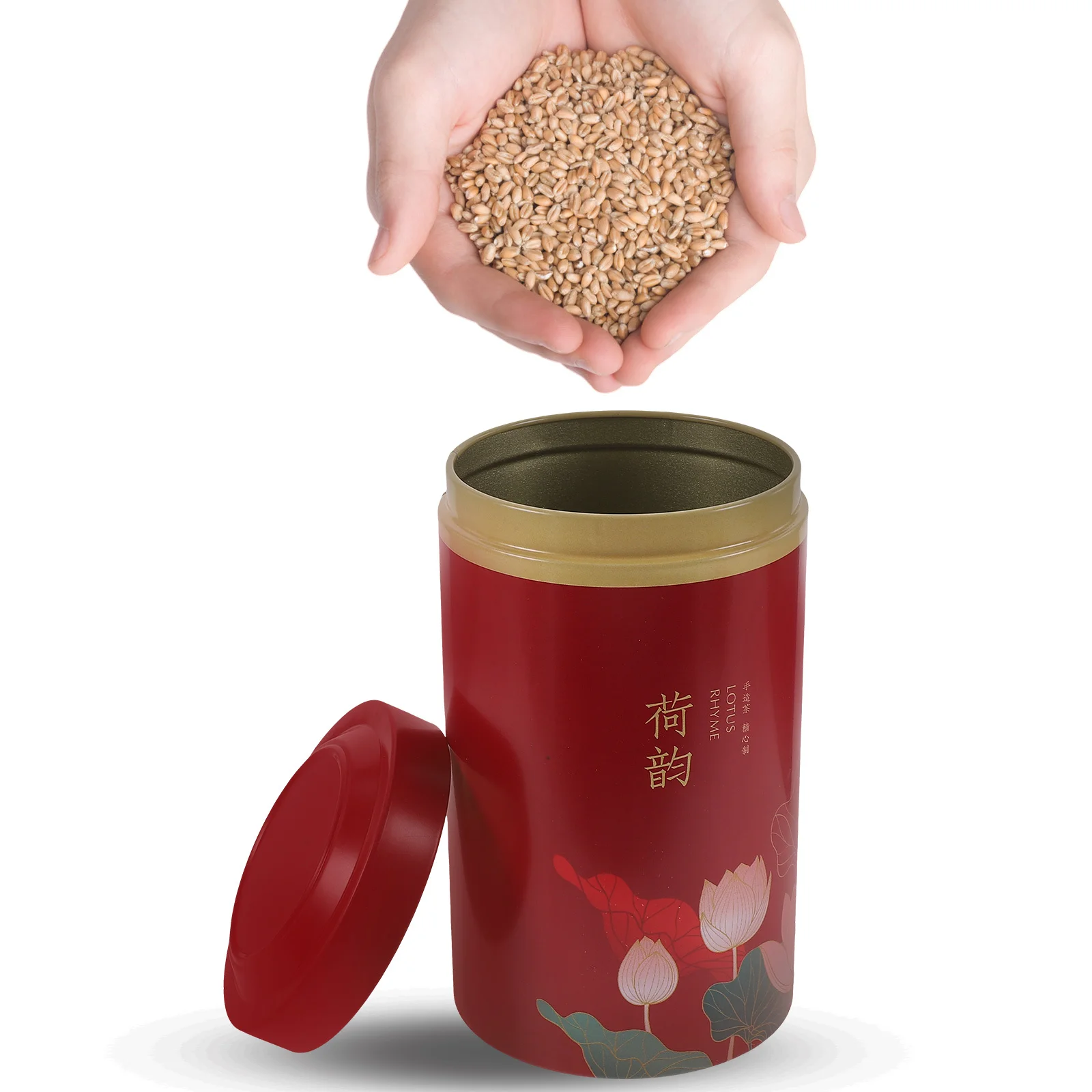 

Sealed Dry Fruit Jar Tinplate Tea Canister Airtight Storage Container Metal Jar with Lid for Home Kitchen Use Candy Canister