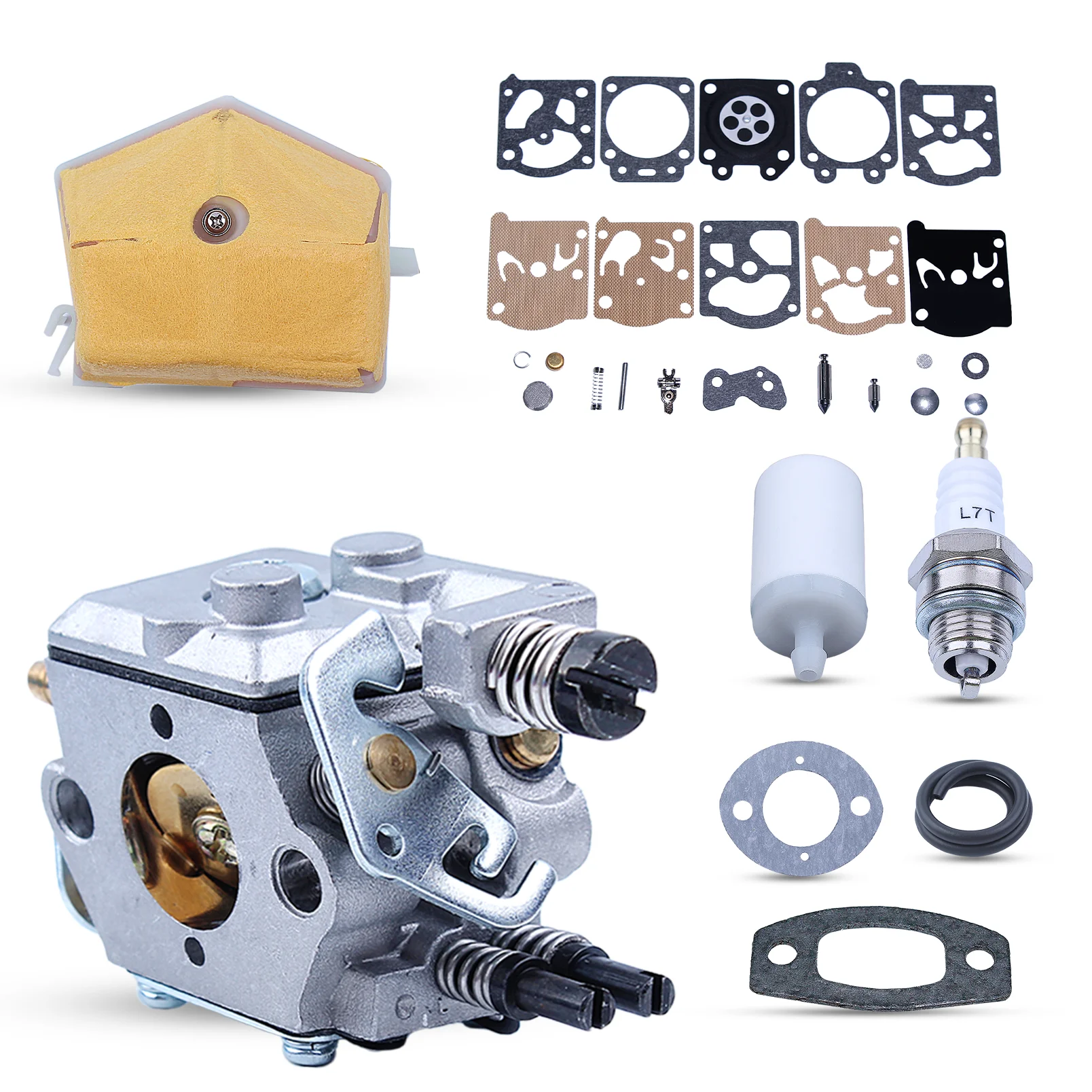 المكربن Carb إعادة بناء عدة ، الهواء فلتر الوقود طوقا ل Husqvarna 51 55 ، المهنية بالمنشار