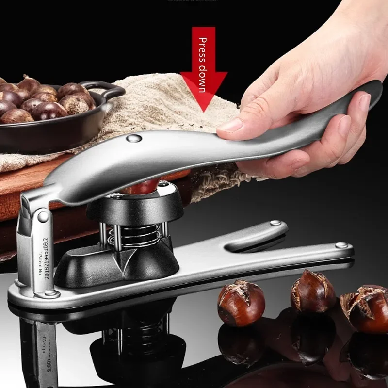 for 304 Stainless Steel Chestnut Opener Multifunctional Press Nut Shell Cracker Household Cross Knife Edge Clip Tool