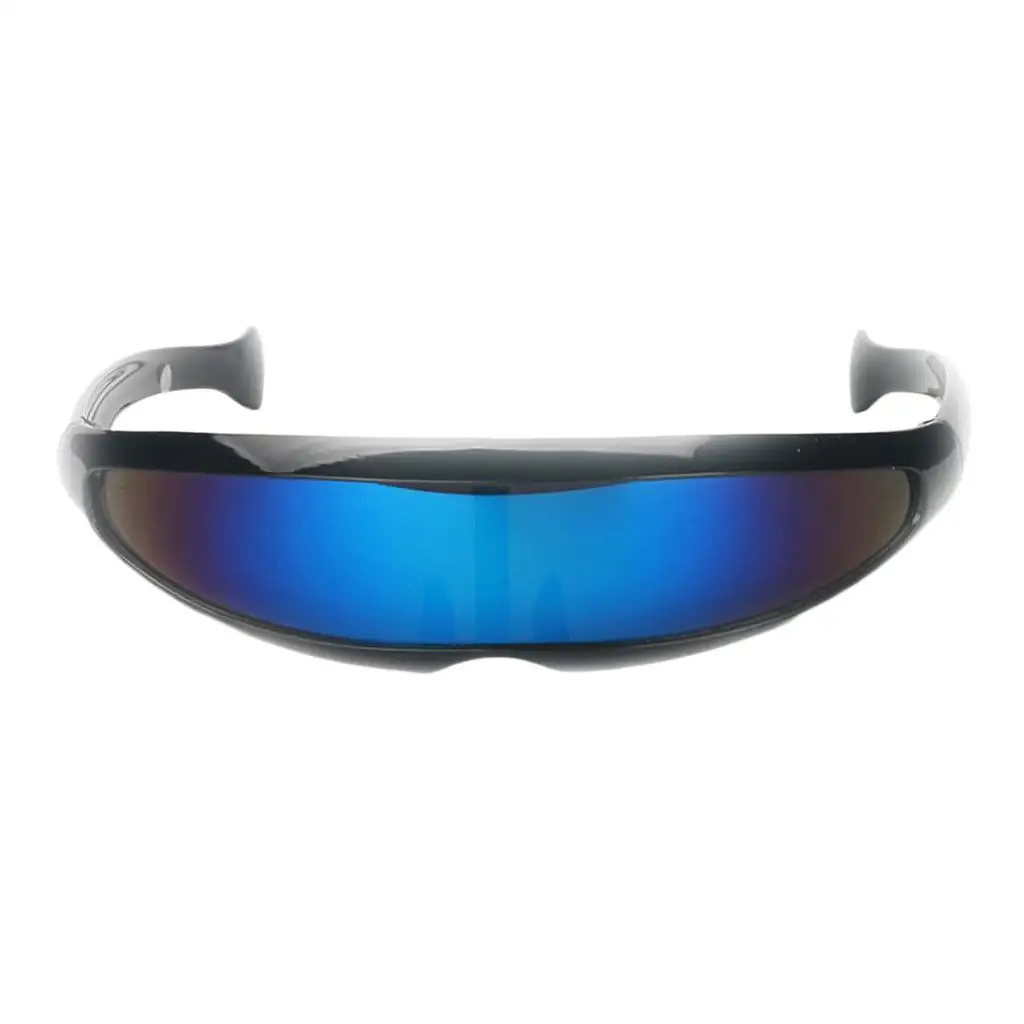 Rainbow Colored Holiday Sunglasses for Adults , Black Frame Blue Mirrored, as described