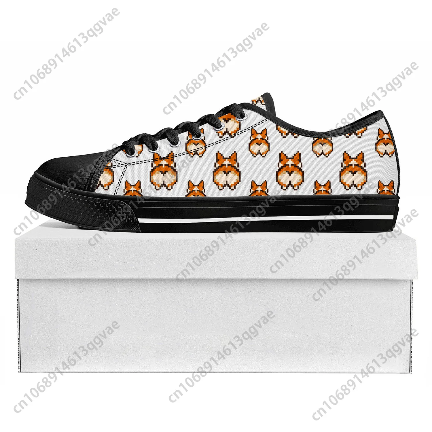 Corgi Butt Cute Cartoon Low Top High Quality Sneakers Mens Womens Teenager Canvas Sneaker  Prode Casual Couple Shoes Custom Shoe