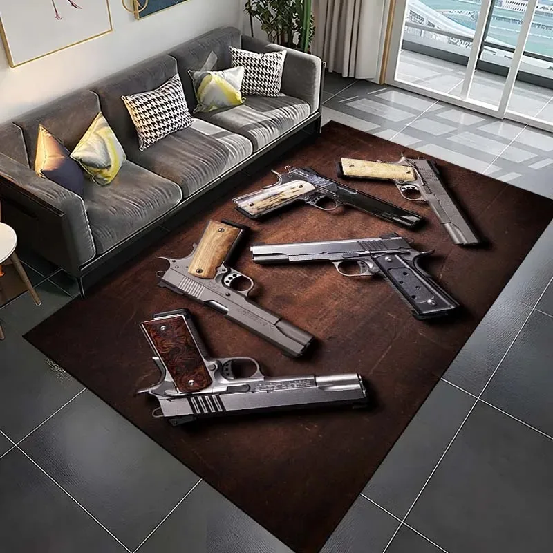 Pistol Pattern Bedroom Floor Mat Decoration Home Living Room Floor Mat