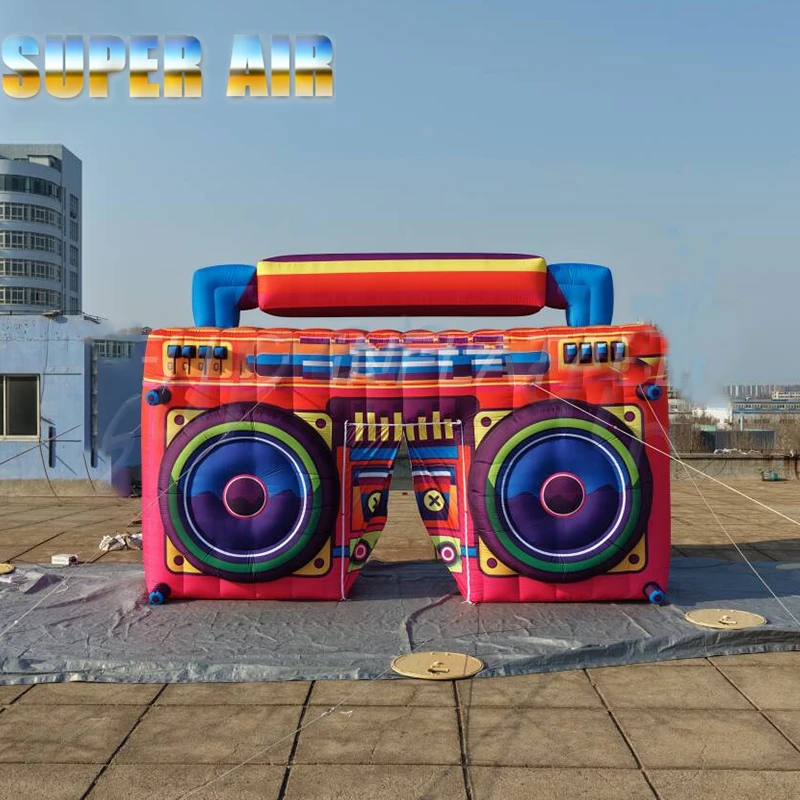 Colorful Inflatable Boombox Entrance, Blow Up Radio Arch for 80s 90s Themed Party & Festival