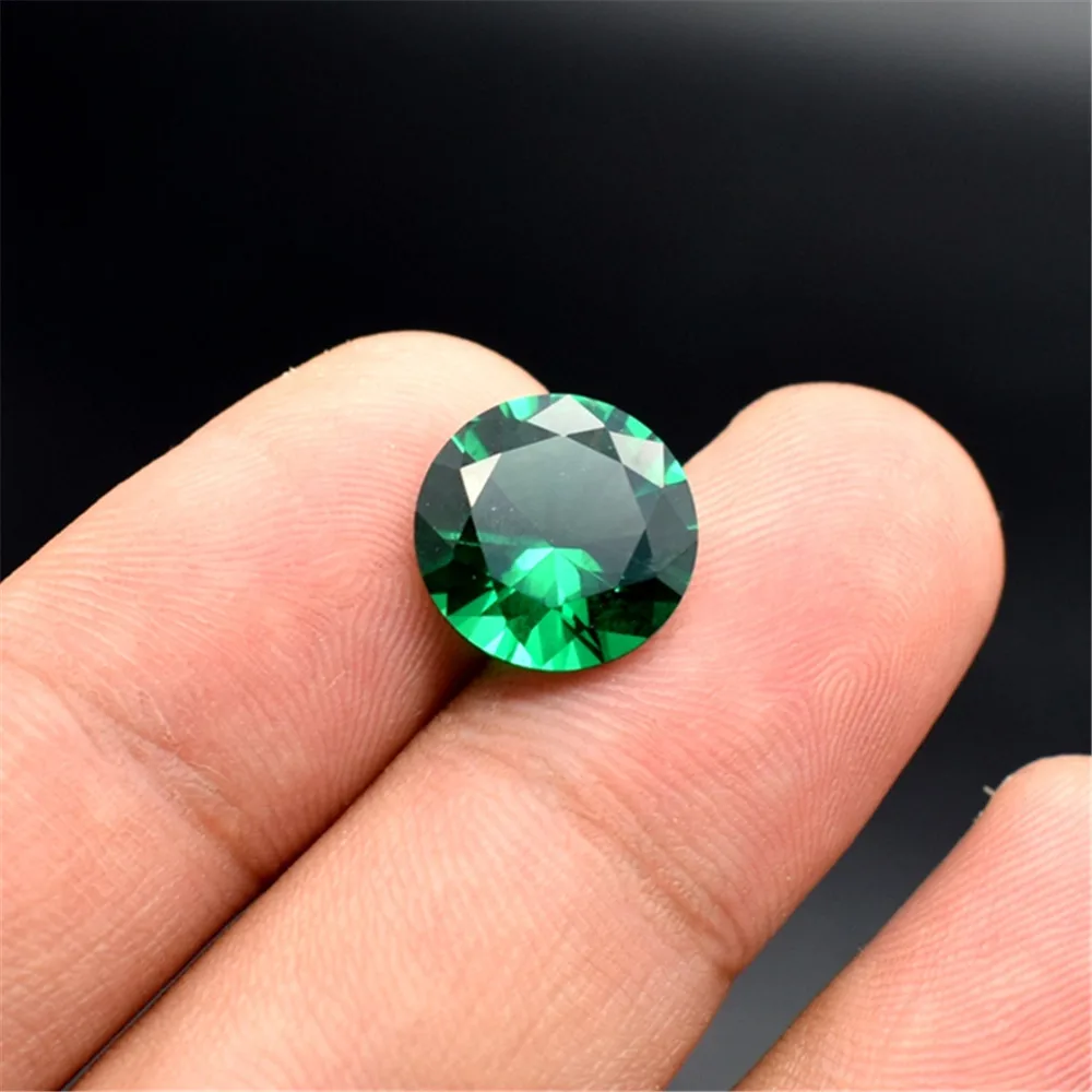 Joanlyn Emerald Round Faceted Gemstone Brilliant Cut Rich Green Emerald Gem Multiple Sizes to Choose C05E