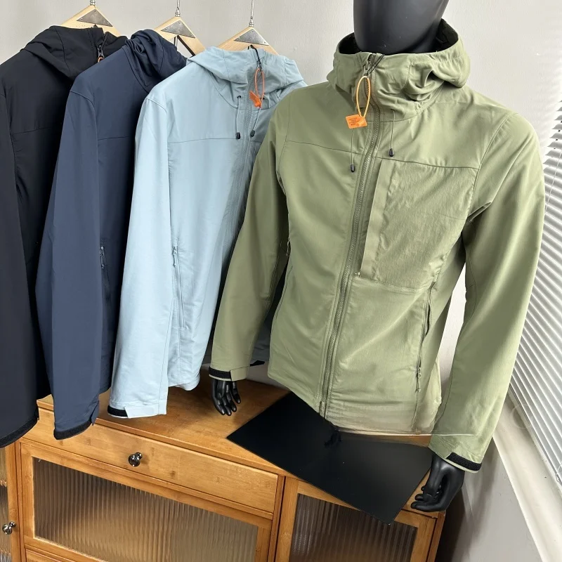 Jaqueta Softshell Outdoor Corta-Vento e Resistente à Água para Caminhada, Multifuncional, Juvenil, com Zíper e Gola Alta