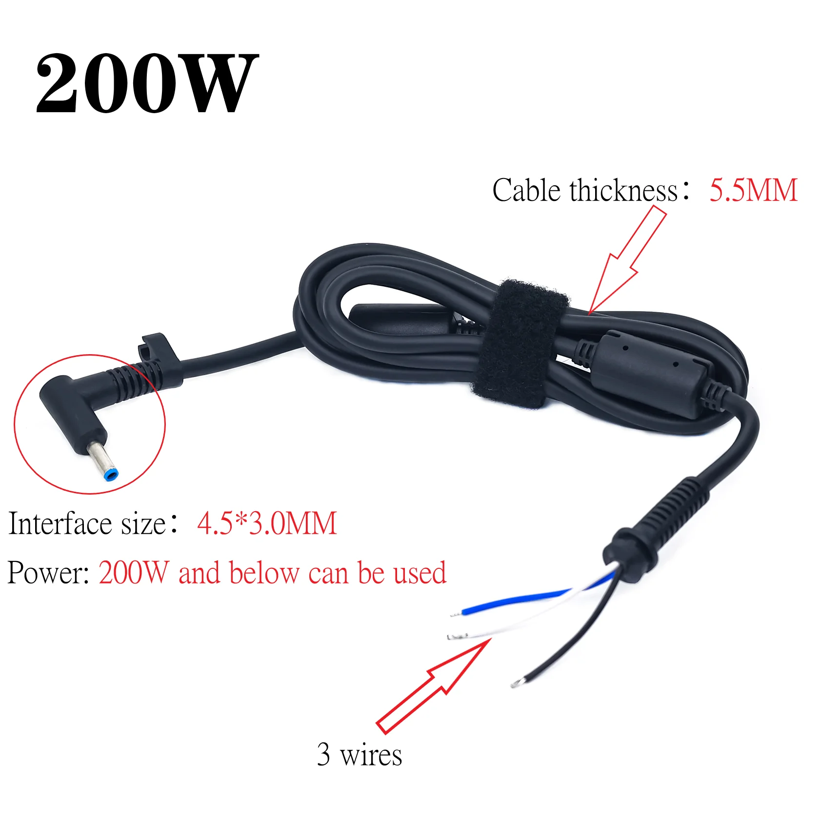DIY 1PCS DC Jack 4.5*3.0mm Ładowarka Adapter Wtyczka 3p Kabel zasilający Do laptopa HP Złącze kabla zasilającego 4.5 X 3.0 Mm