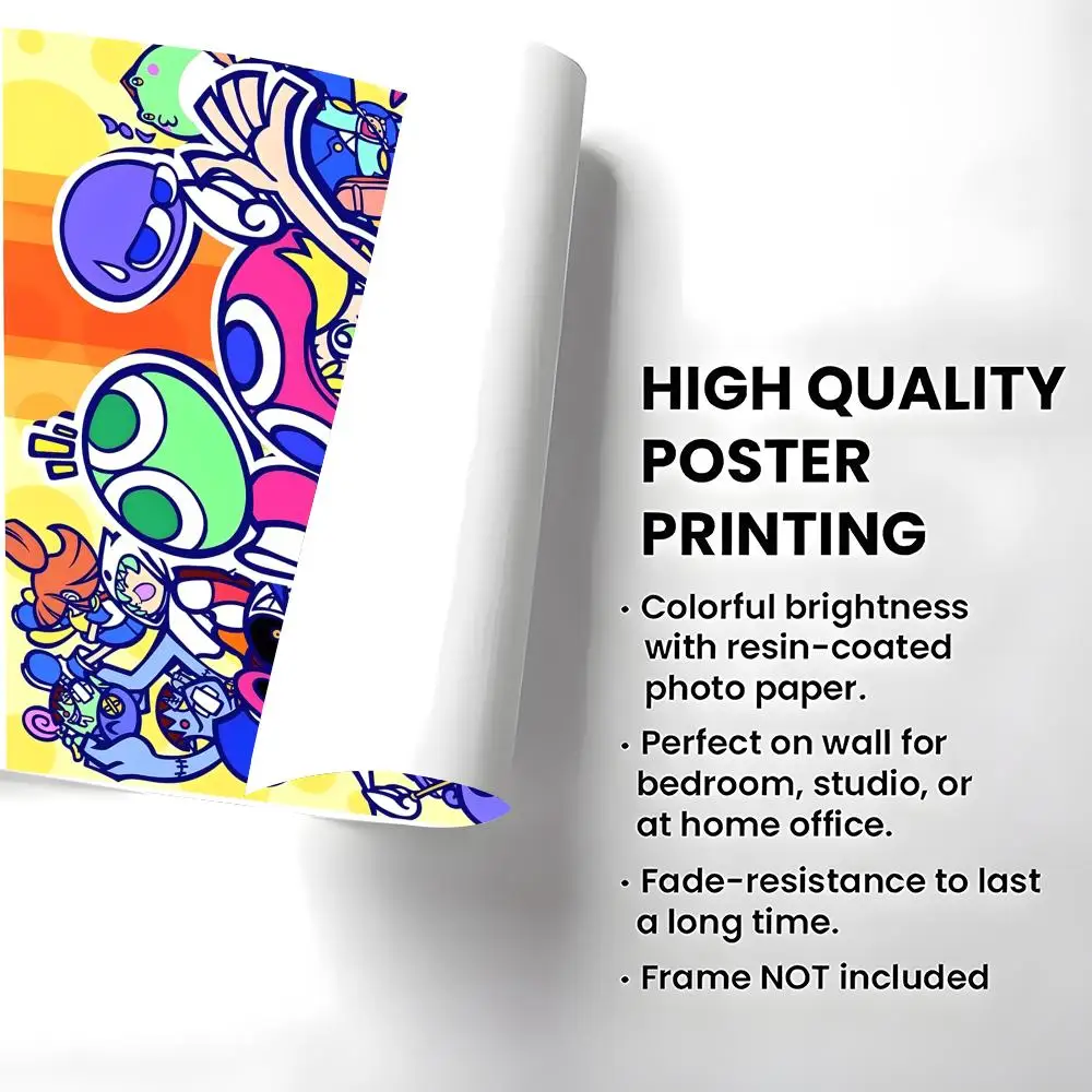 Game P-Puyo Pop Fever Poster High-definition  poster stickers, suitable for bedroom, living room, home decoration