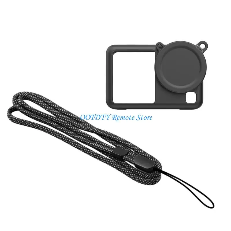 Silicone Shielding Case and Lens Guard Set for ACTION 6 Camera Easy Carry for Hiking Exploration