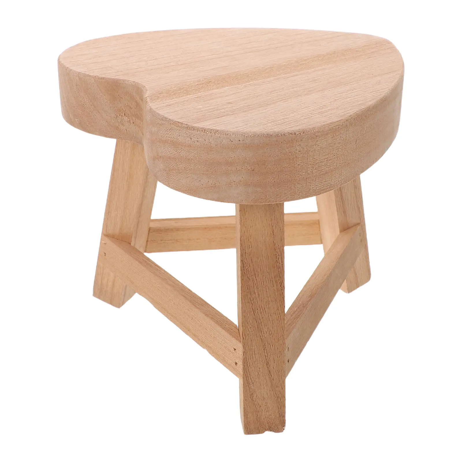 Small Heart Shape Wood Pedestal Stand Decorative Wooden Riser Stool for Indoor Plant Display Floral Arrangement Tabletop Decor