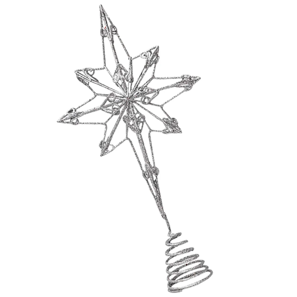 

1Pcs Christmas Eight Pointed Star Tree Topper Gold Color Easy Use Cone Holder Sturdy Fit for Small Table Christmas Tree Festival