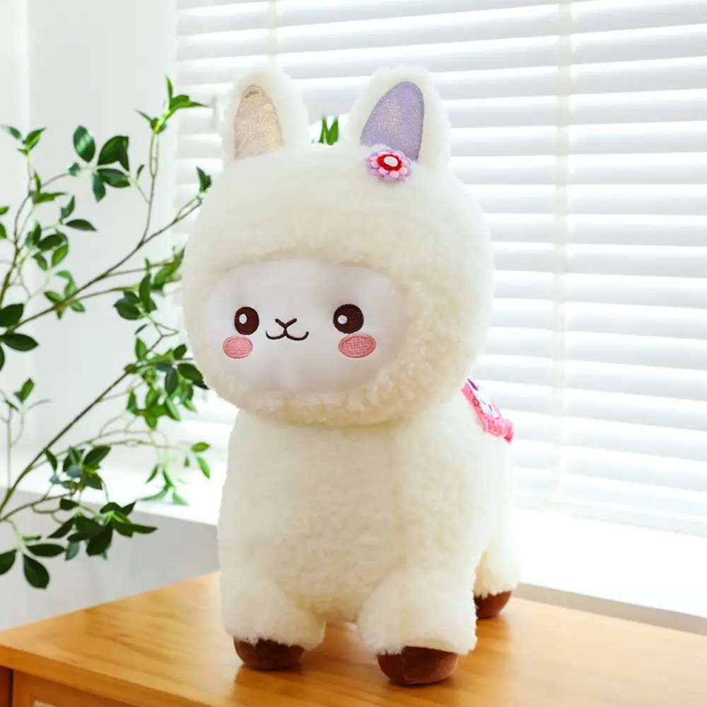 Knuffelen Zacht Alpaca Knuffels Pluizige Cartoon Pluche Lama Poppen Bloem Schattig Knuffeldier Kussen Room Decor