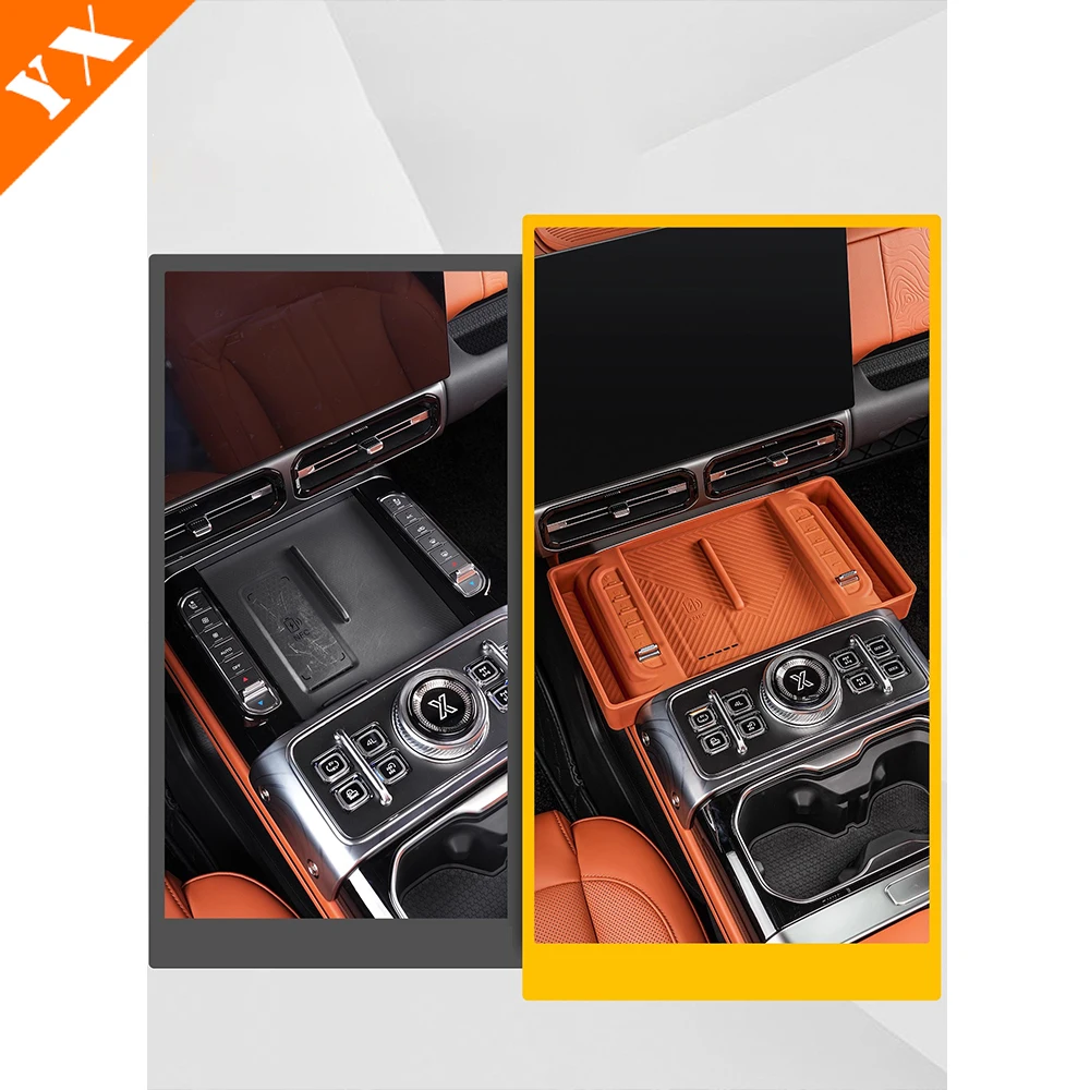 لملحقات Jetour G700 2025 2026 وسادة حماية من السيليكون للشحن اللاسلكي للسيارة ، وسادة صندوق تخزين التحكم المركزي ، حماية ضد الانزلاق #5