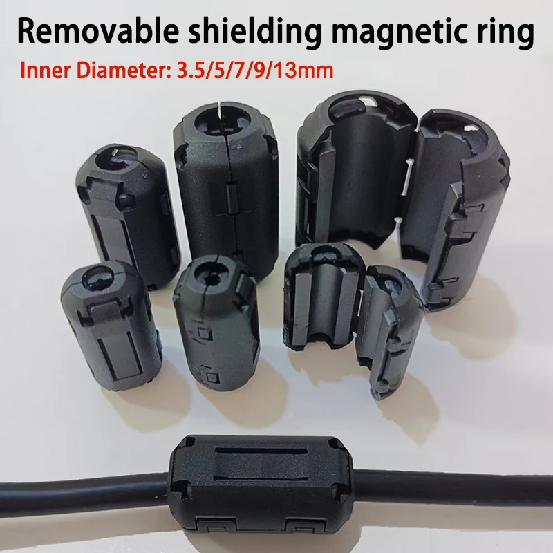 2Pcs Ferrite Ring Core EMI RFI Noise Suppressor Choke Bead Filter For USB HDMI Audio Power Antenna Cable 3.5/5/7/9/13mm