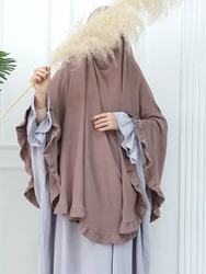 Long Khimar Ramdan Eid Muslim Long Hijab Headcarf Women One Piece Khimars Jubha Islamic Clothing Hijabs Musulman Prayer Garment