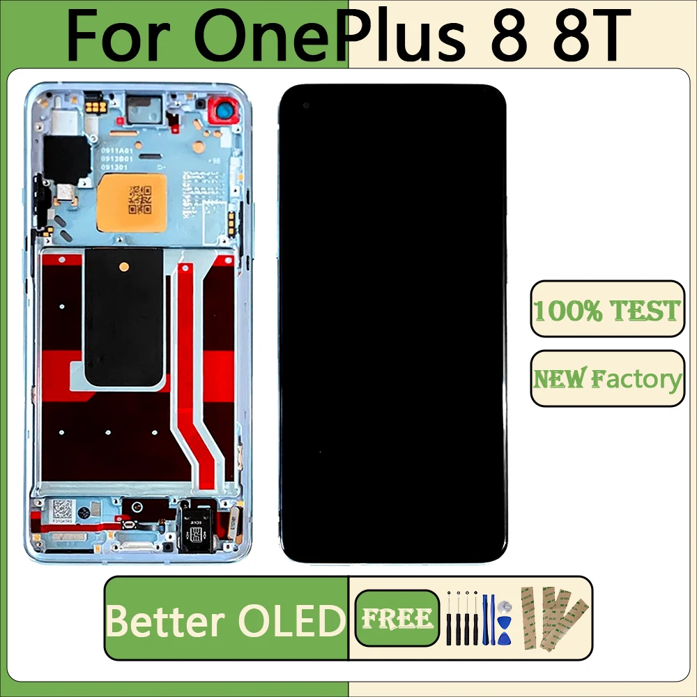 AAAAA+++OEM Screen For OnePlus 8 8T LCD Display Touch Screen Digitizer Assembly 6.55\