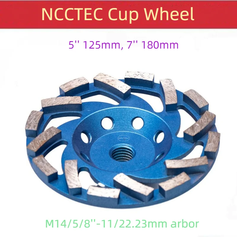 

5'' 7'' M14 5/8''-11 22.23mm Cyclone Diamond Sintered Grinding Cup Wheels 125 180mm Strange Shape Concrete Granite Grind Disc