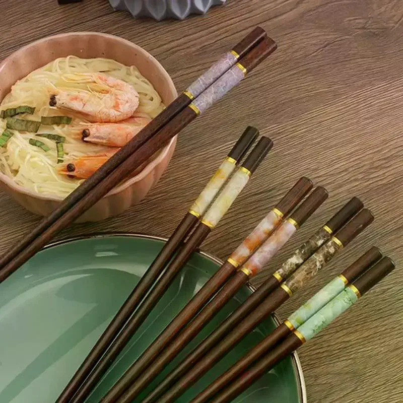 Reusable Bamboo Chopsticks  Non Slip Chop Sticks for Sushi Salad Noodles Perfect for Home and Restaurants