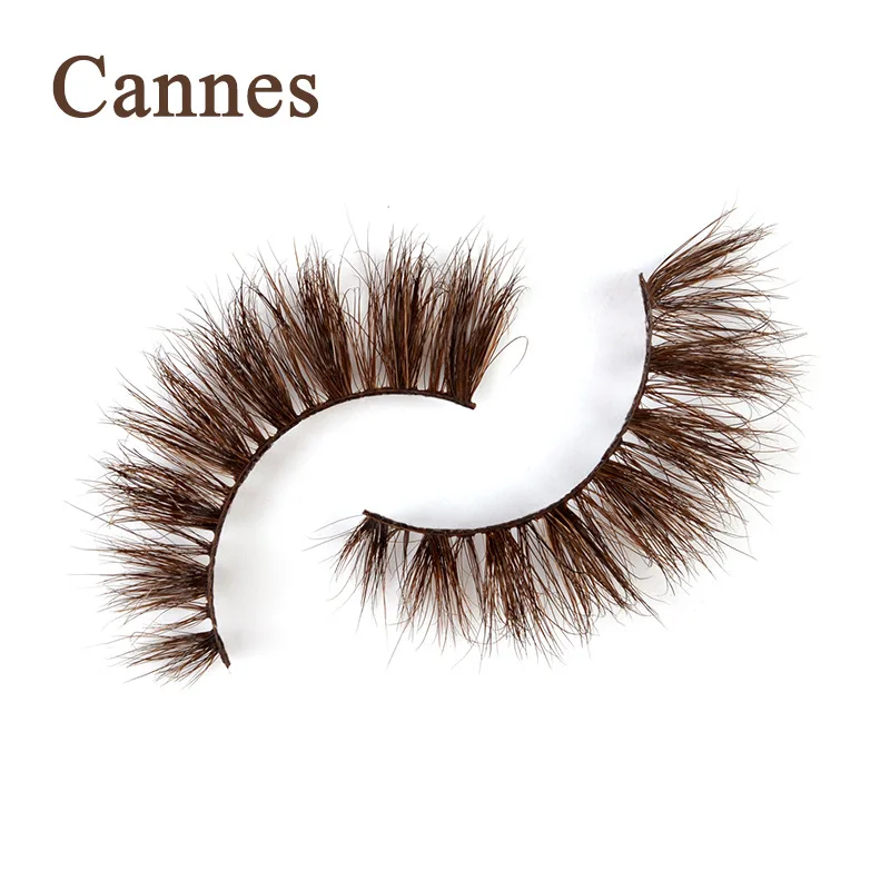 1 Pair 3D Brown Eyelashes Natural Thick Wispies Lash Extension Eyelashes Mink Hair False Lash Beauty Fluffy Long False Lashes