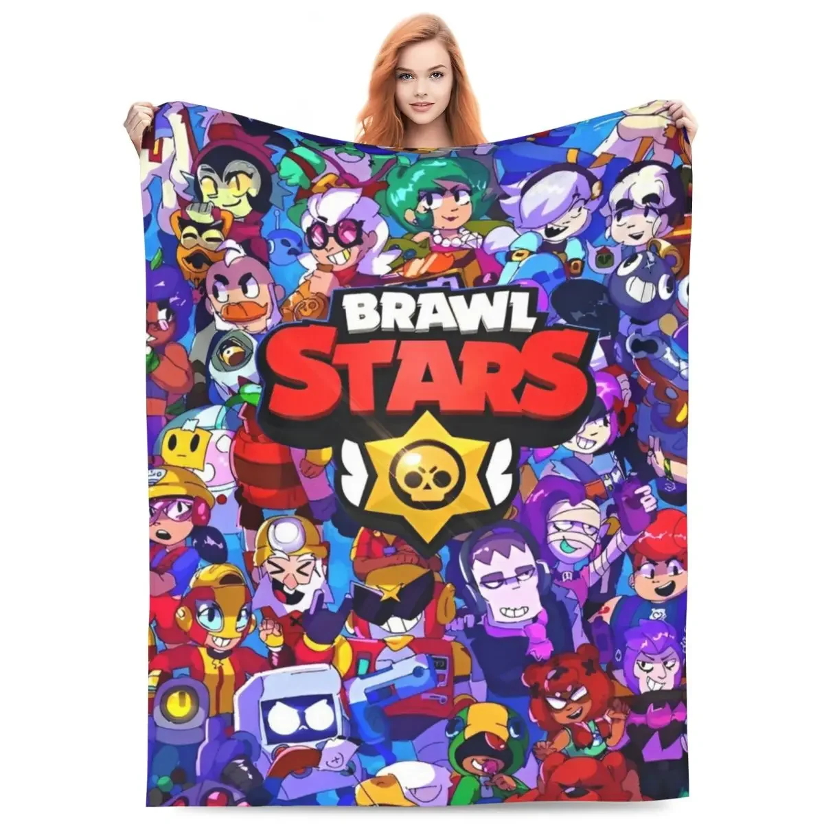 Braws-Star Blankets Coral Fleece Plush Decoration Video Game Multifunction Lightweight Throw Blankets for Home Office Quilt