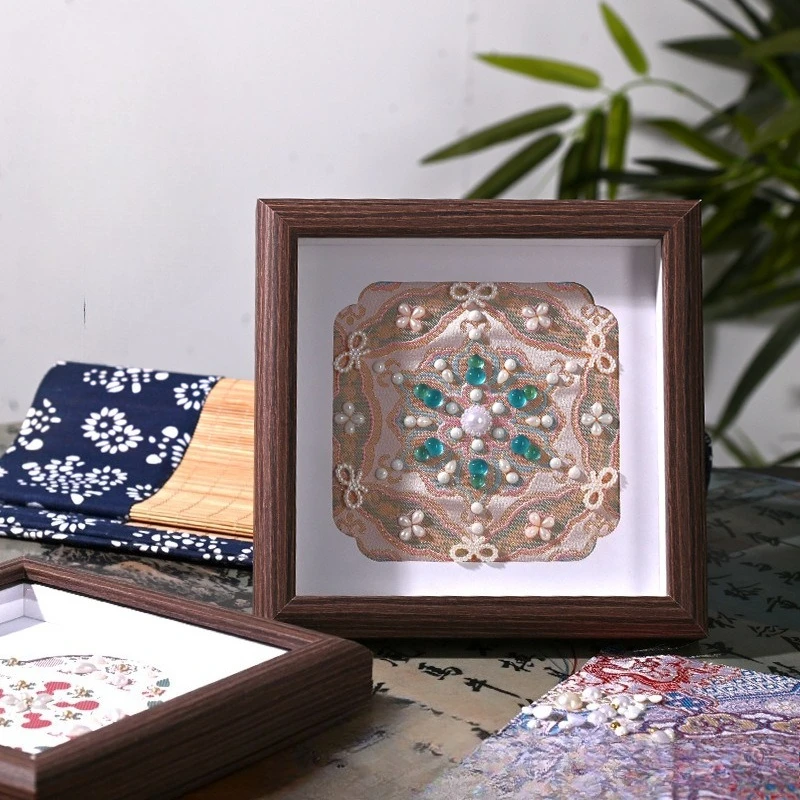 Creative Pearl Painting Frame Simulated Pearl Song Jin Fabric Picture Frame Painting Decorative Handmade DIY Material Package
