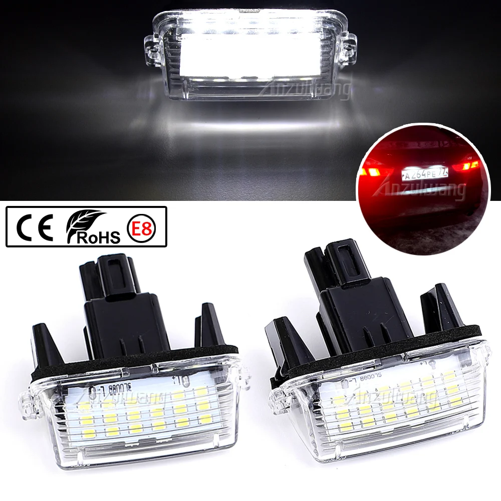 2pcs Car License Plate Lights White Error Free LED Number Lamps For Toyota Corolla Camry Yaris Prius C Ractis Verso Vitz Avensis