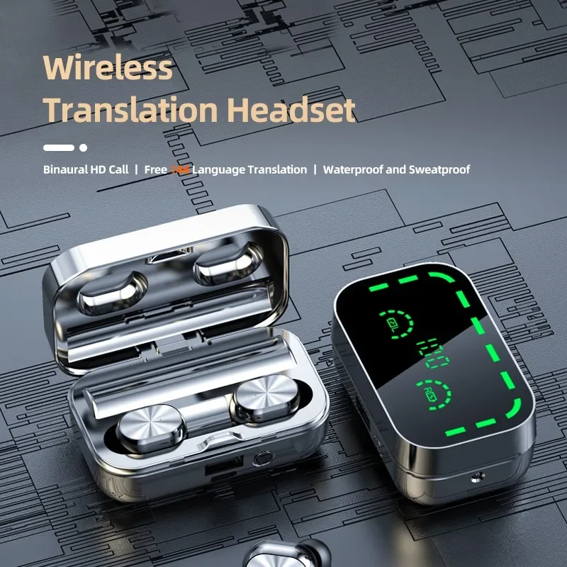 

Wireless TWS Bluetooth Earbuds with Screen Display In-Ear Translation Earphones for Apple Android Translation Devices