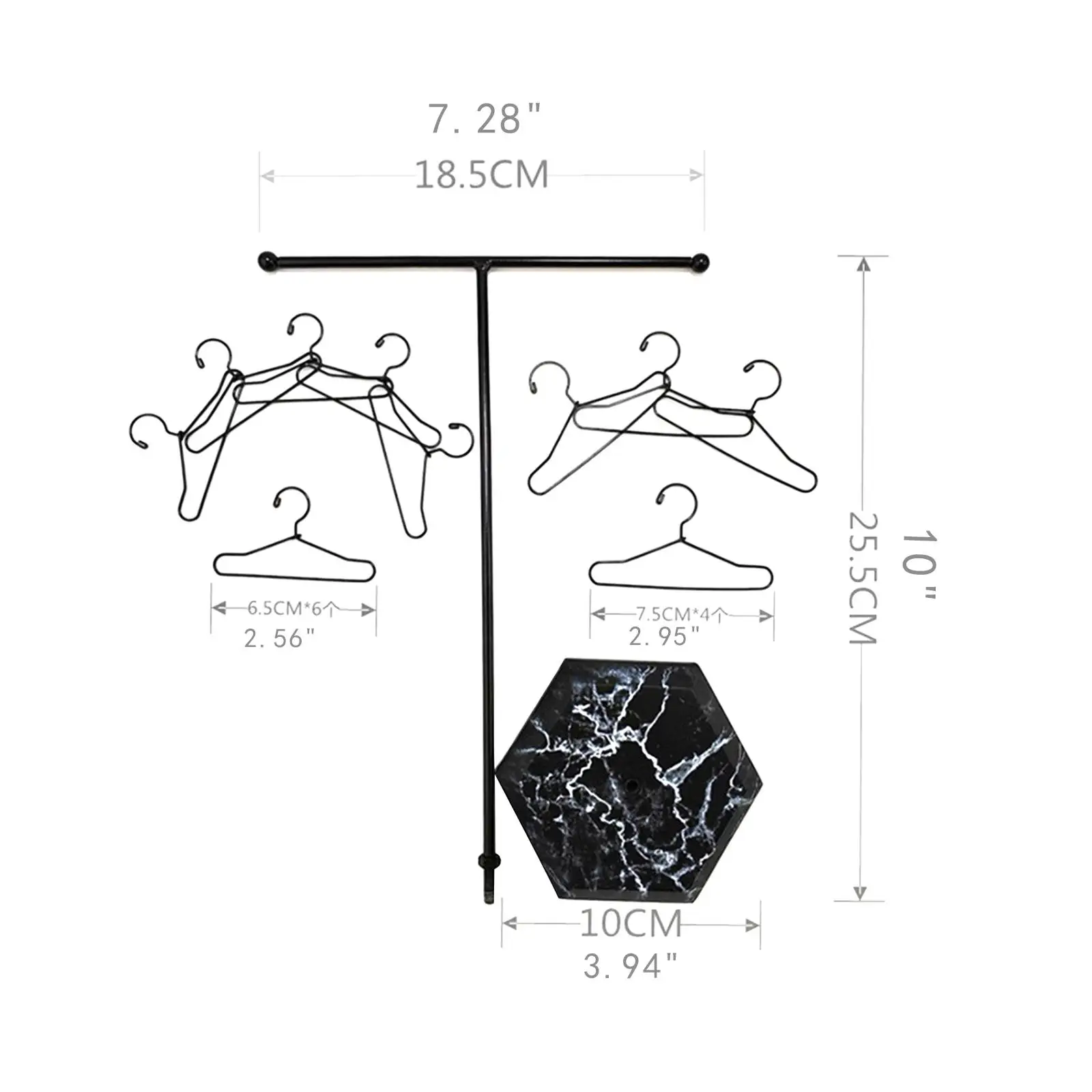 1/6 Scale Garment Rack Doll Furniture with Clothes Hanger,Metal,Action Figure