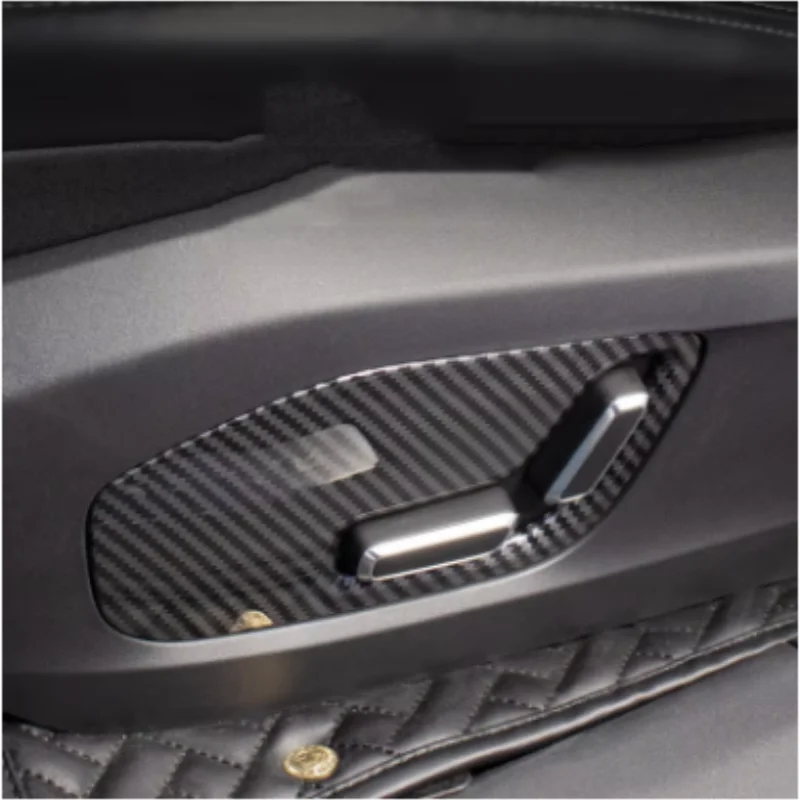 Fit For ZEEKR 001 2022-2024 ABS Carbon Fiber Wood Pattern Car Seat Adjustment Switch Frame Interior Decoration Frame accessories