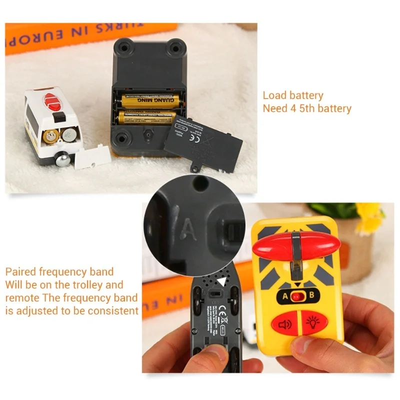 قطار كهربائي صغير يمكن التحكم فيه عن بعد متوافق مع مسارات محرك الخزان الخشبي توماس باللون الأبيض على الطراز العتيق الذي يتم التحكم فيه عن بعد #5