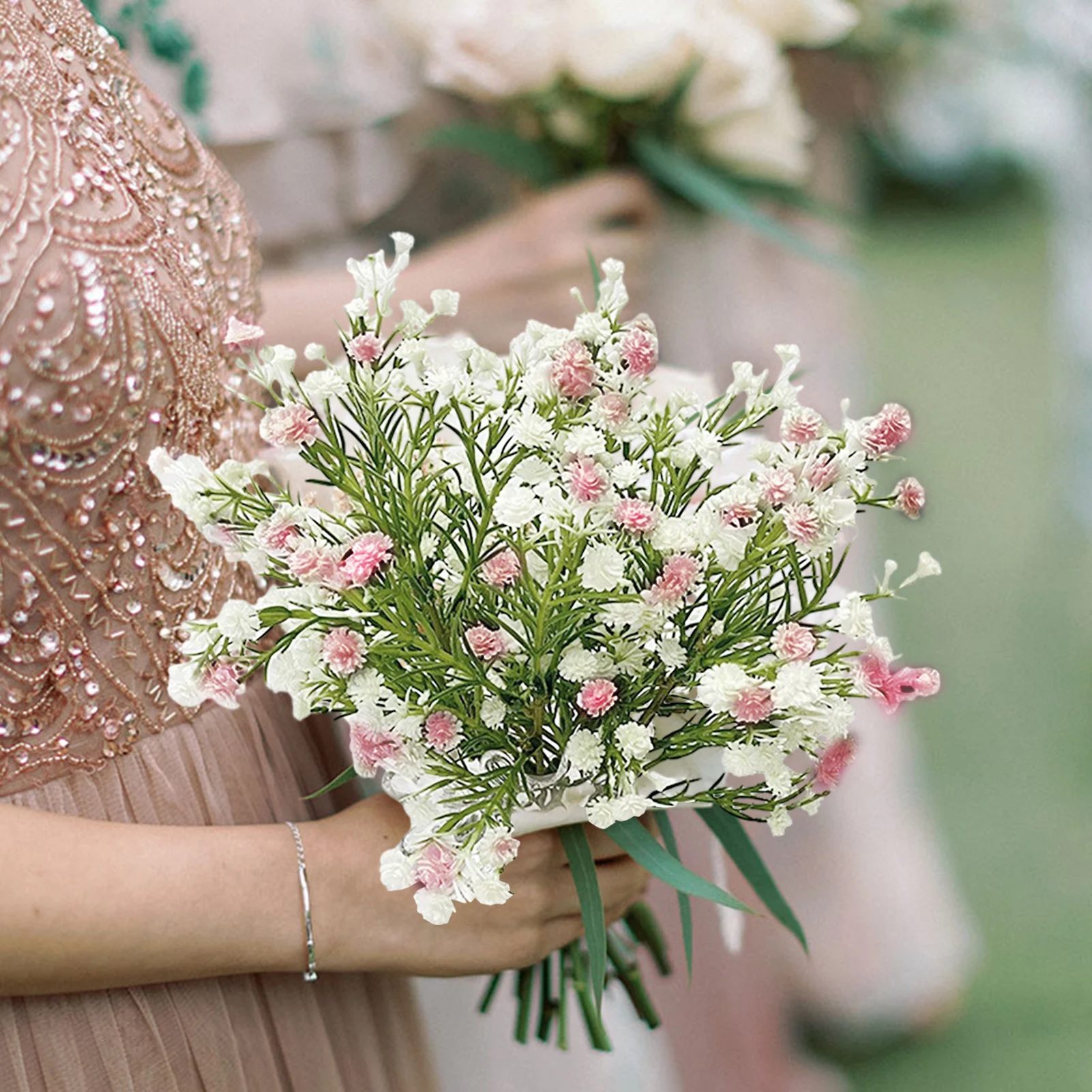 10pcs Baby's Breath Artificial Flowers Branches European Style Fake Gypsophila Flower Arrangement Wedding Bouquet Home Decor