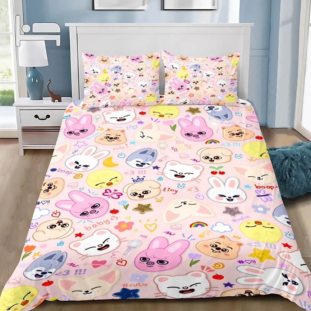 Duvet Cover Pillowcase Bedding Set k-Kpops S-strays K-Kids Adult Boy Girl Bedroom Decoration Children Gift Single Double Large