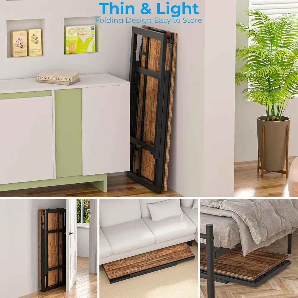 Escritorio plegable compacto para espacios pequeños: no requiere montaje, escritorio de oficina en casa que ahorra espacio de 35,4, mesa de ordenador portátil