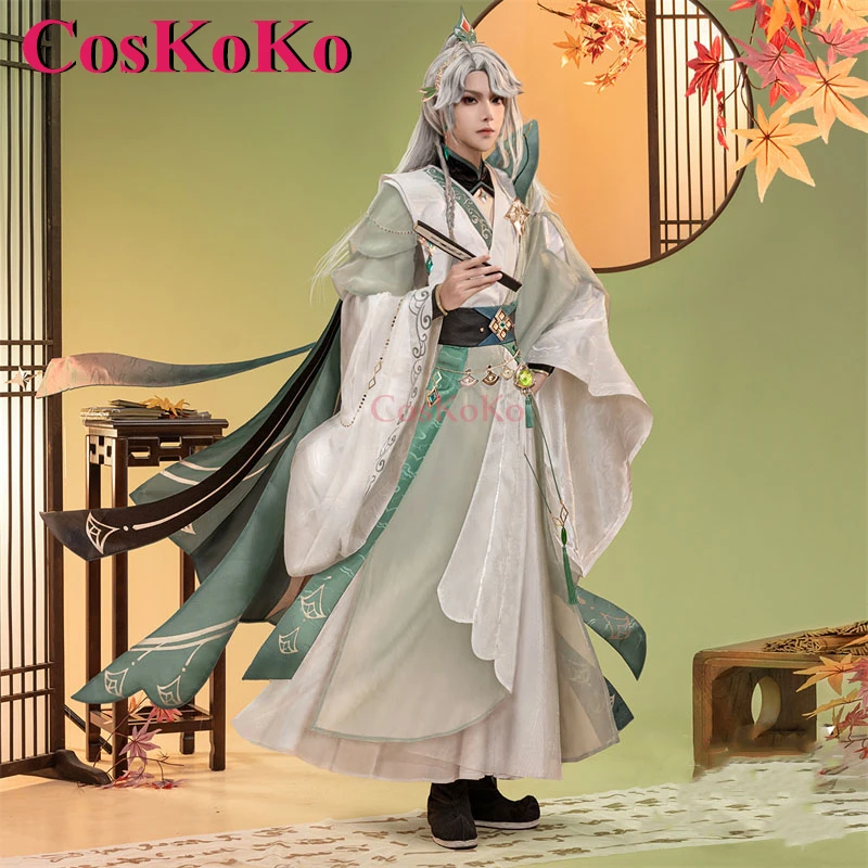 CosKoKo Alhaitham Cosplay Game Genshin Impact Handsome Ancient Costume Han Elements Outfit Halloween Party Role Play Clothing