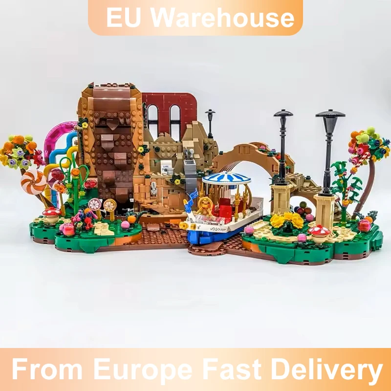 2025-teiliges Straßenansicht-Modell Baustein-Set Schokoladenfabrik Heimdekoration Kinder Erwachsene Geburtstag Weihnachten Party Geschenke